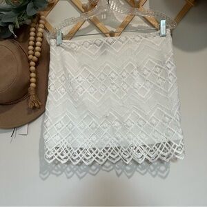 Forever 21 White Crochet Mini Skirt